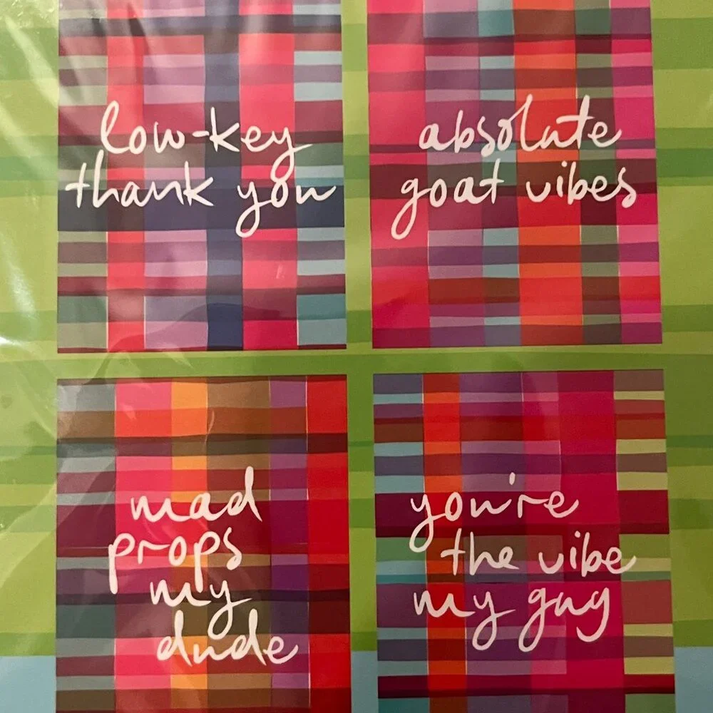 Funny Thank You Cards Two Box Set Blank Inside Bright (New by Furbish)‎